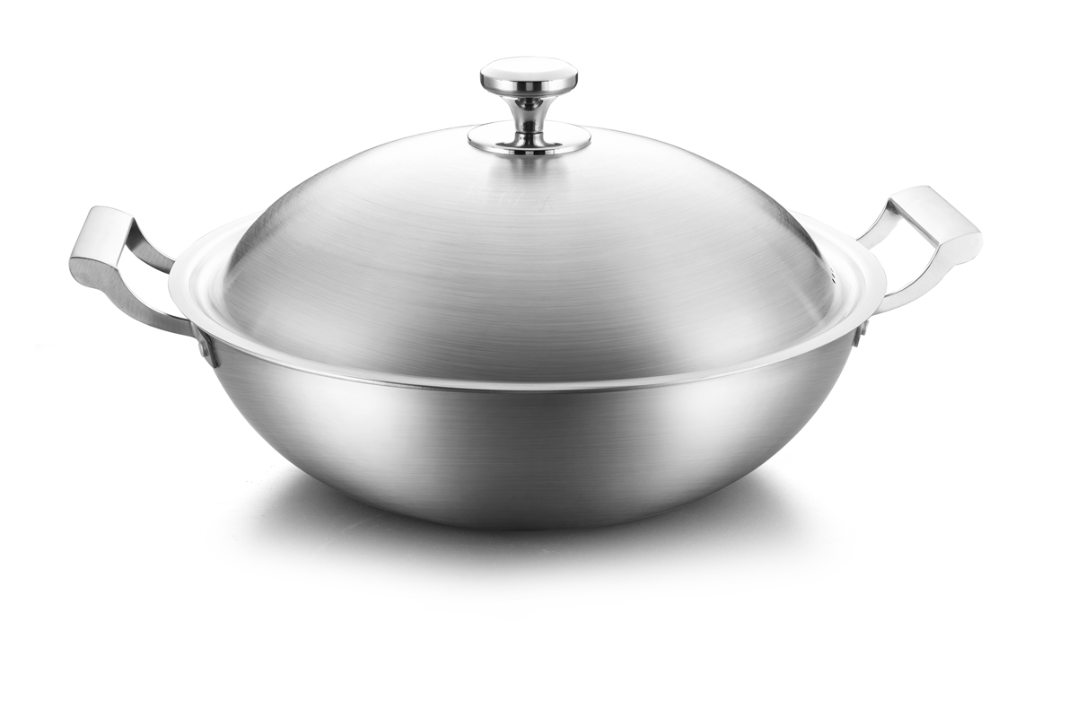 Juneng non stick smokeless wok (steel cover)